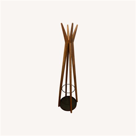 West Elm Anton Solid Wood Coat Rack Burnt Wax Aptdeco