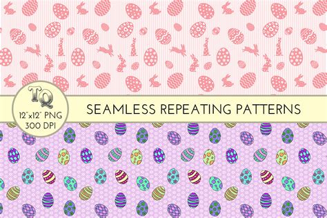 Seamless Easter Patterns By Tq Design Thehungryjpeg