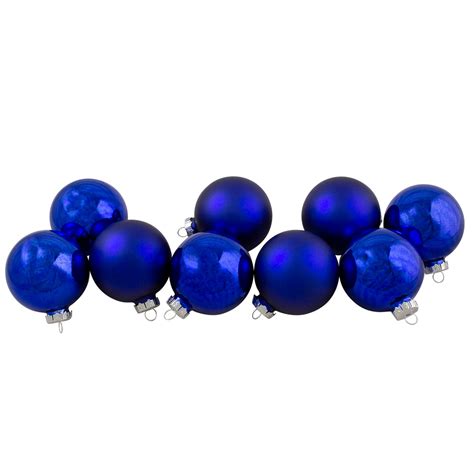 9ct Shiny And Matte Royal Blue Glass Ball Christmas Ornaments 25 65mm Christmas Central