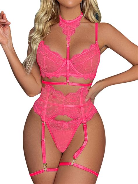 Popiv Women S Lingerie Set Sexy Pc Bra And Panties Set Lace Eyelash