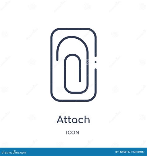 Linear Attach Icon From Geometry Outline Collection. Thin Line Attach ...