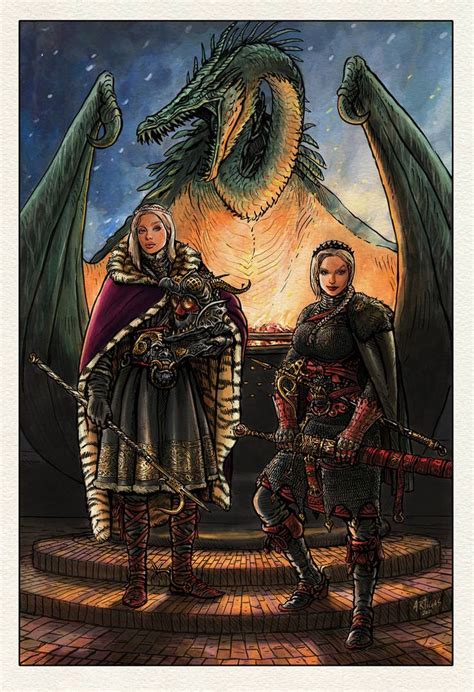 Visenya And Rhaenys Targaryen By Artigas On Deviantart Targaryen Art