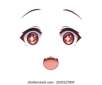 Cute Happy Anime Girl Face Stock Vector (Royalty Free) 2243127409 ...