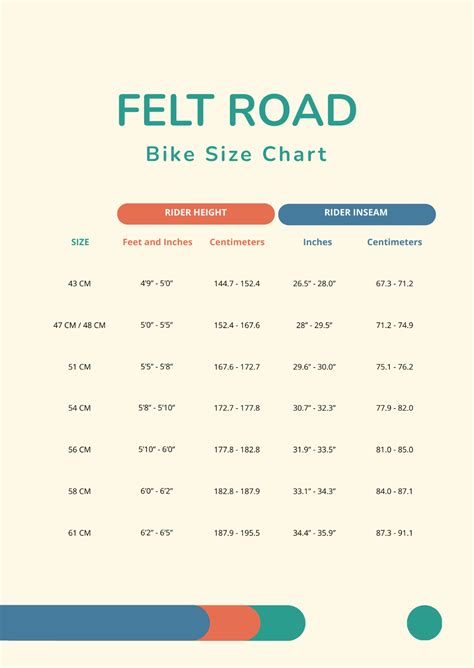 Free Felt Road Bike Size Chart Template - Edit Online & Download | Template.net