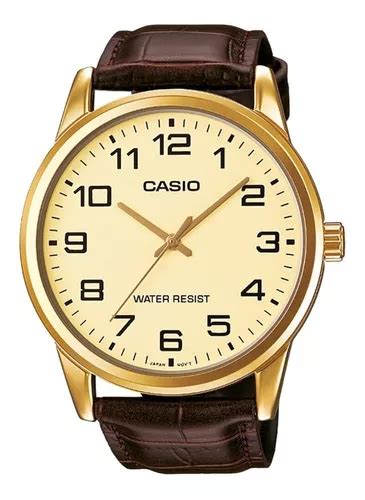 Relogio Casio Masculino Collection Couro Mtp V Gl Budf Cor Da