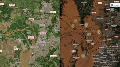 Imagens de satélite mostram antes e depois da destruição na Grande