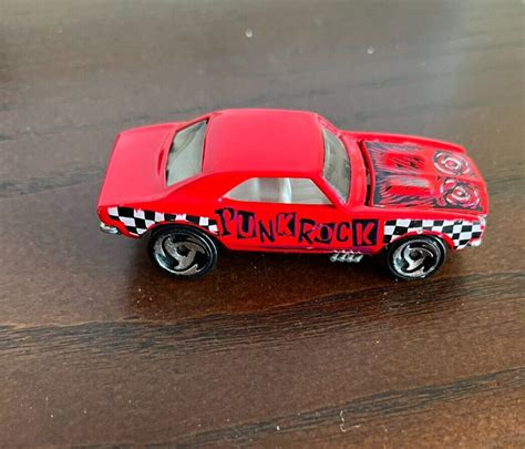 Hot Wheels 1967 Camaro 1982 Red Punk Rock Thailand Mattel Hood Opens