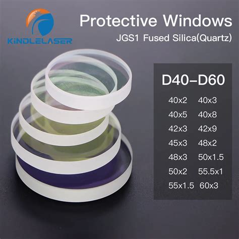 KINDLELASER D40 D60 Series Laser Protective Windows Quartz Fused Silica