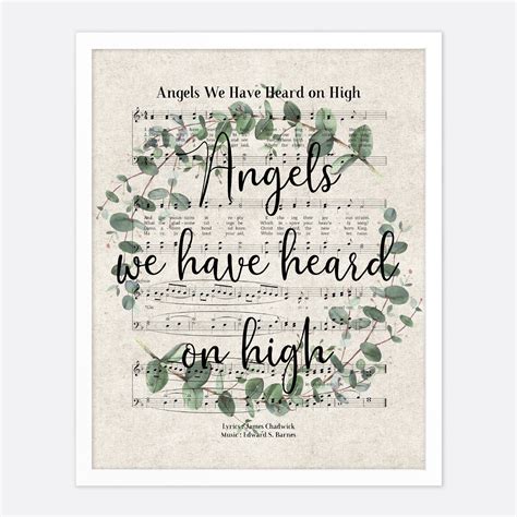 Angels We Have Heard On High Vintage Hymn Wall Art Print Etsy