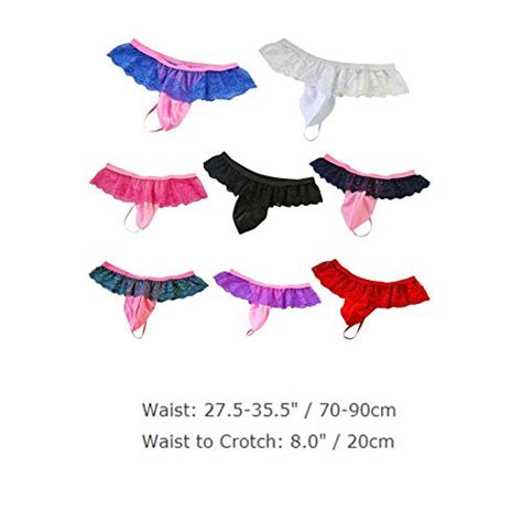 Mens Frilly Lace Trim Sissy Skirted Panties T Back G String Thongs