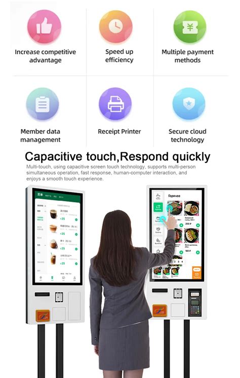 21 5 Inch Interactive Self Service Payment Kiosk Capacitive Touch