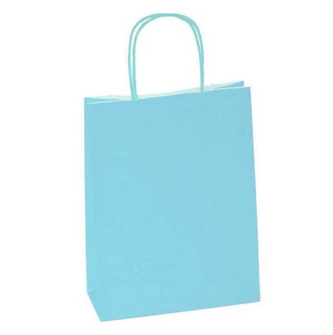 Small Light Blue Twisted Handle Paper Carrier Bag