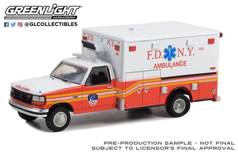 Greenlight 164 First Responders Fdny 1994 Ford F 350 Ambulance Sc