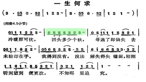 一生何求 G调伴奏 加小节指示供参考What do I want in my life instrumental in G with