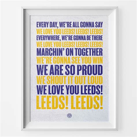 Leeds United Marching On Together The Beautiful Game Co