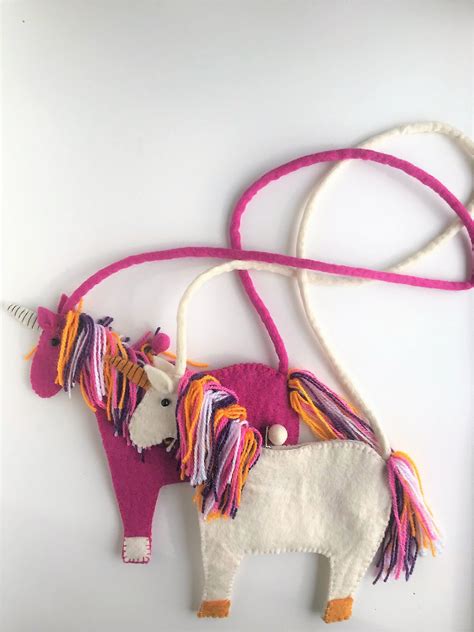 Girls Unicorn Purse Pink Unicorn Purse White Unicorn Etsy