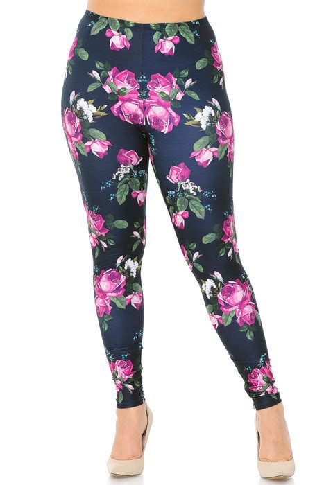 Plus Size Floral Leggings World Of Leggings