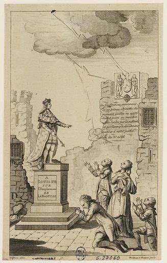 Statue Of Louis Xvi On A Plinth In The Ruins Of The Bastille Free