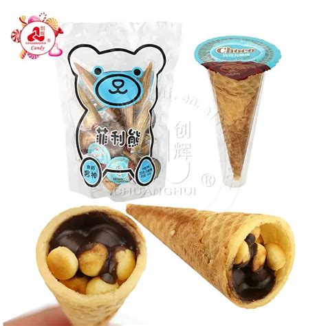 Supply Ice Cream Chocolate Shaped Wafer Cone With Chocolate Biscuit