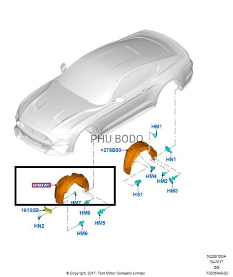 Nadkole Przednie Prawe Ford Mustang Platinum Performance