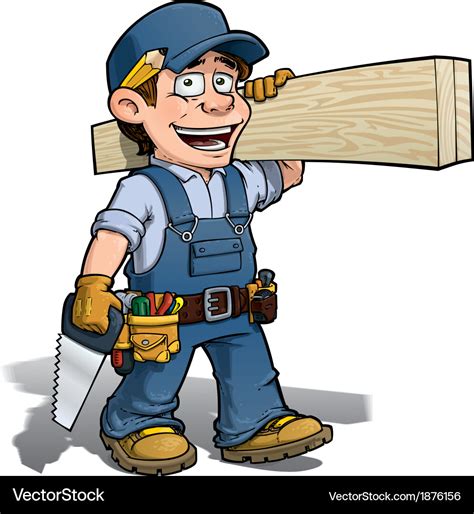 Handyman Carpenter Blue Royalty Free Vector Image