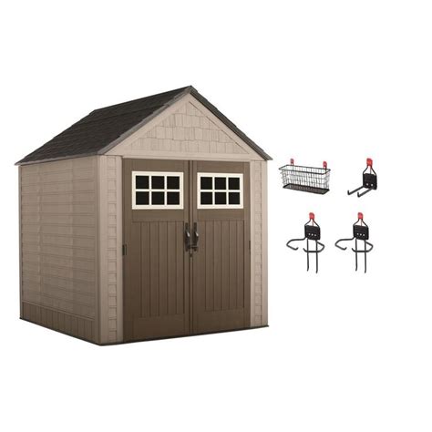 Rubbermaid Big Max 7 ft. x 7 ft. Storage Shed with Accessory Kit 2038779 - The Home Depot | Shed ...