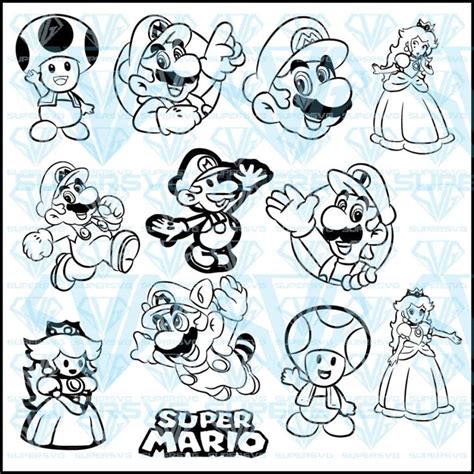 Super Mario Bundle Svg Files For Silhouette Files For Cricut Svg Dxf