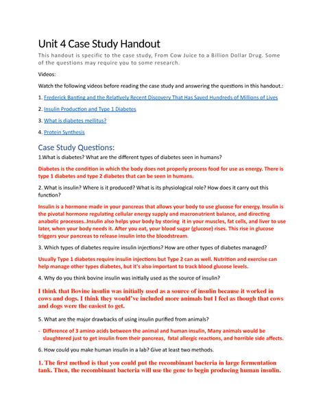 Unit 4 Case Study Handout Unit 4 Case Study Handout This Handout Is