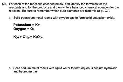 Solved Q5 For Each Of The Reactions Lescribed Below First