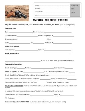 Work Order Doc Template PdfFiller