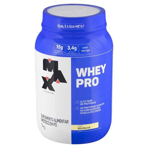 Whey Protein Pro Max Titanium Pó Baunilha 1kg Drogarias Pacheco