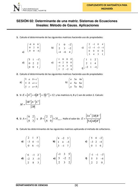 S Ht Determinantes J Kl Complemento De Matem Tica Para Ingenier A