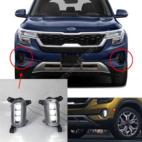 FOR KIA SELTOS 2020 2021 Daytime Running Light LED Front Bumper Fog