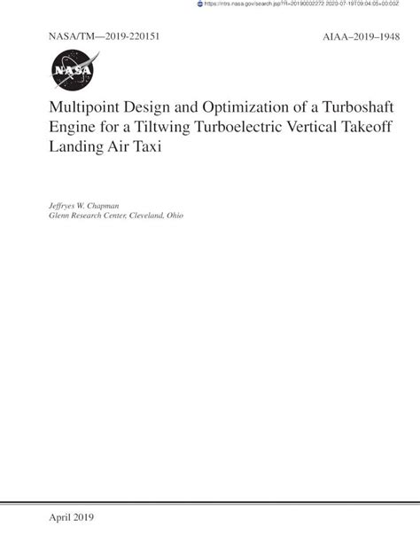 (PDF) Multipoint Design and Optimization of a Turboshaft Engine ...€¦ · Multipoint Design and ...