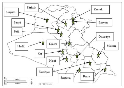 Location of oil refineries in Iraq. | Download Scientific Diagram