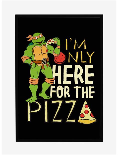 Teenage Mutant Ninja Turtles Michelangelo Here For The Pizza Framed