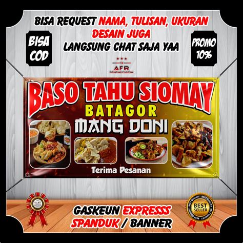 Jual Spanduk Banner Backdrop Jualan Custom Baso Tahu Viral Banner