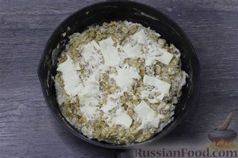 Рецепт: Жареная овсянка с яичными белками и плавленым сыром на ...