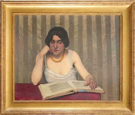 F Lix Vallotton Liseuse Au Collier Jaune Mutualart