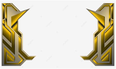 Lujo Oro Metálico Futurista Frontera Banner Clipart Png Frontera