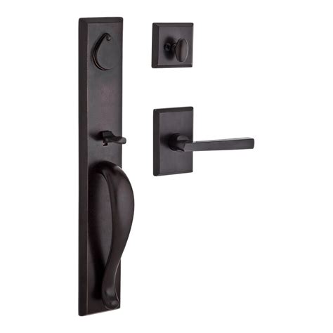 Shop BALDWIN Reserve Longview x Taper Dark Bronze Single-Cylinder Deadbolt Keyed Entry Door ...