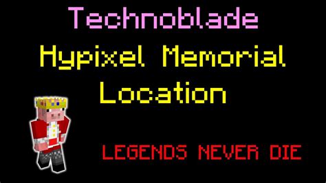 Technoblade Memorial Cords Hypixel Main Lobby Youtube