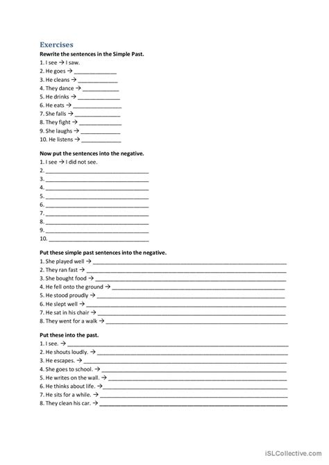 The Past Simple Intermediate English Esl Worksheets Pdf And Doc