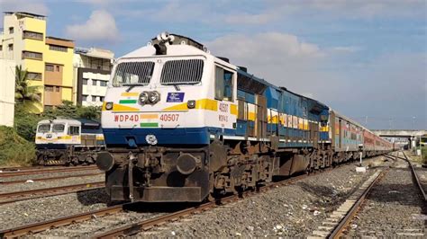 Pune Express Departure From Nanded Railway Station Wdp D Acceleration