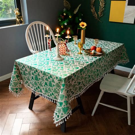 Stof Groen Rood Tafelkleed Voor Tafel Dekken Eettafel Bureau Doek Party