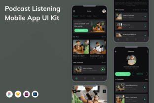 Podcast Listening Mobile App UI Kit Graphic By Betush Creative Fabrica