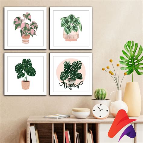 Jual HIASAN DINDING DAUN MONSTERA 20X20 PAJANGAN WALLDECOR DINDING