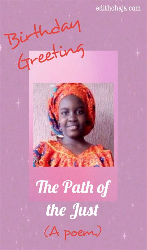 THE PATH OF THE JUST (POEM AND BIBLE VERSES) – Edith Ohaja