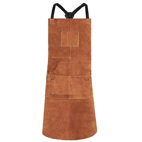 Qeelink Leather Welding Apron Heat Flame Resistant Heavy Duty Work