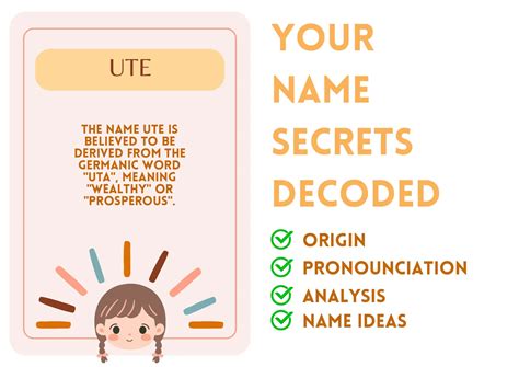 Ute Girl Name Meaning And Pronunciation